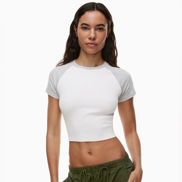Aritzia Tops - Aritzia HomeStretch™ Crew Waist Y2K Raglan Baby Baseball T-Shirt Black grey NWOT